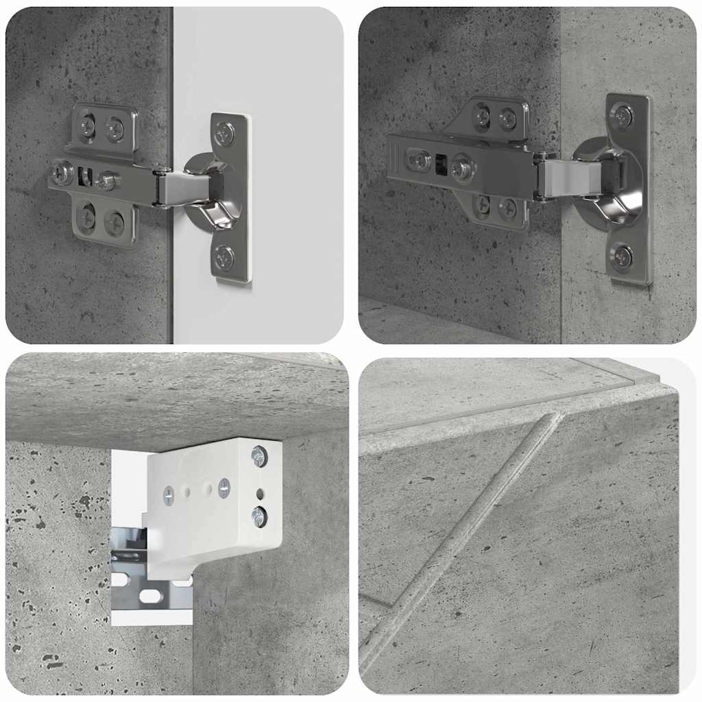 Set namještaja za kupaonicu Zidne s vratima 4 pcs Betonski sivi