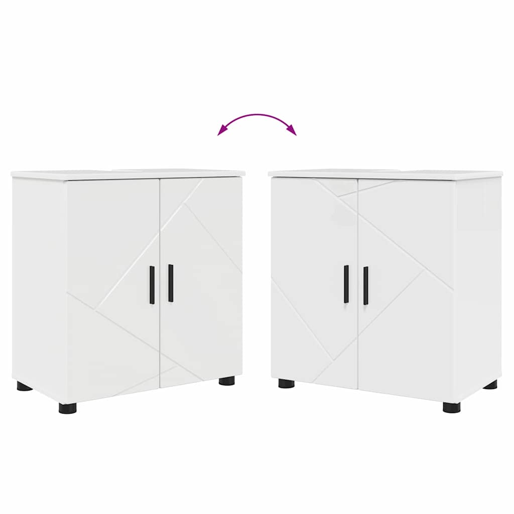 Set namještaja za kupaonicu s ladicama 4 pcs Visoki sjaj bijela