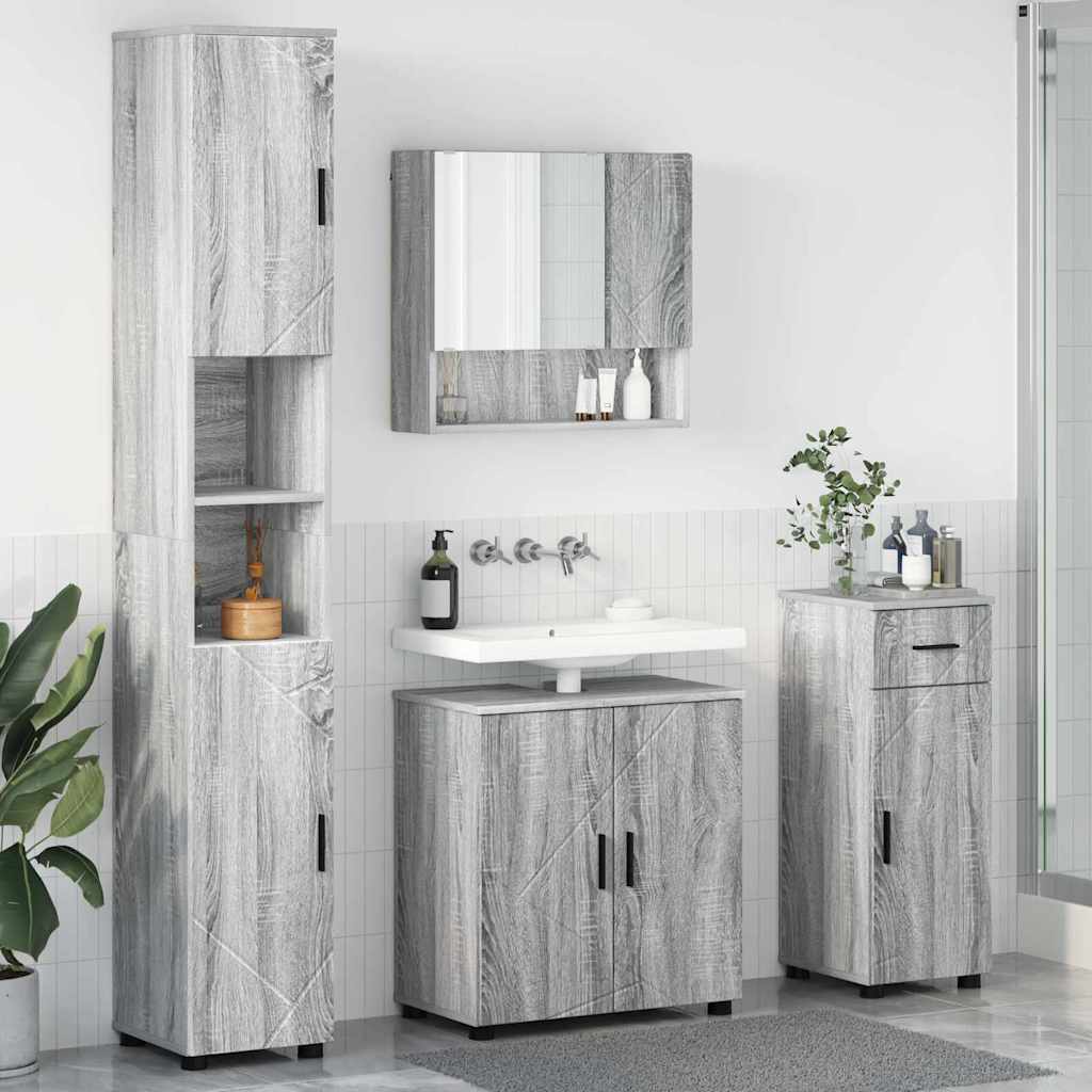 Set namještaja za kupaonicu 4 kom. Siva Sonoma 61 x 35 x 64 cm