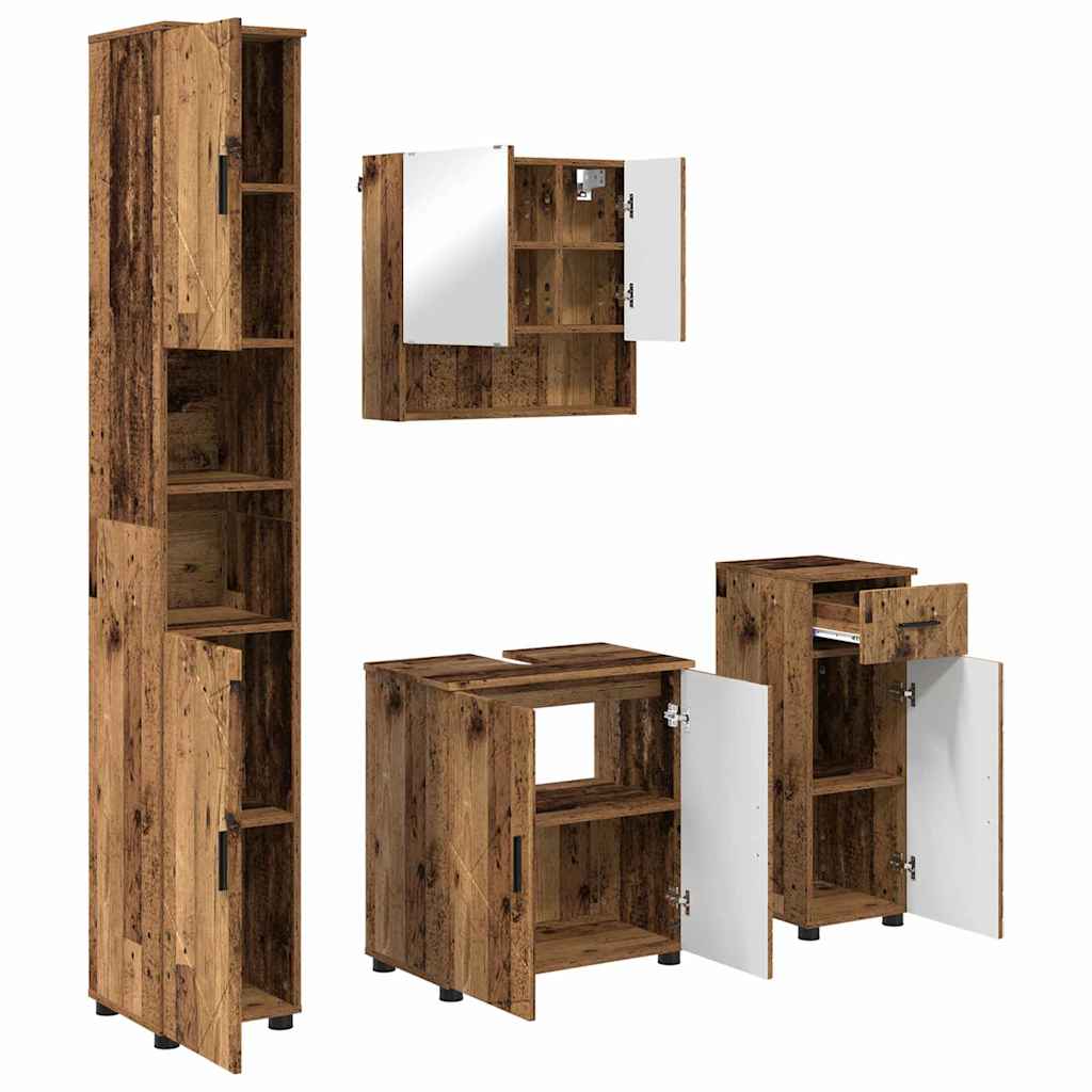 Set namještaja za kupaonicu 4 kom. Staro drvo 61 x 35 x 64 cm