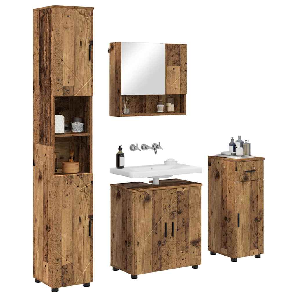 Set namještaja za kupaonicu 4 kom. Staro drvo 61 x 35 x 64 cm