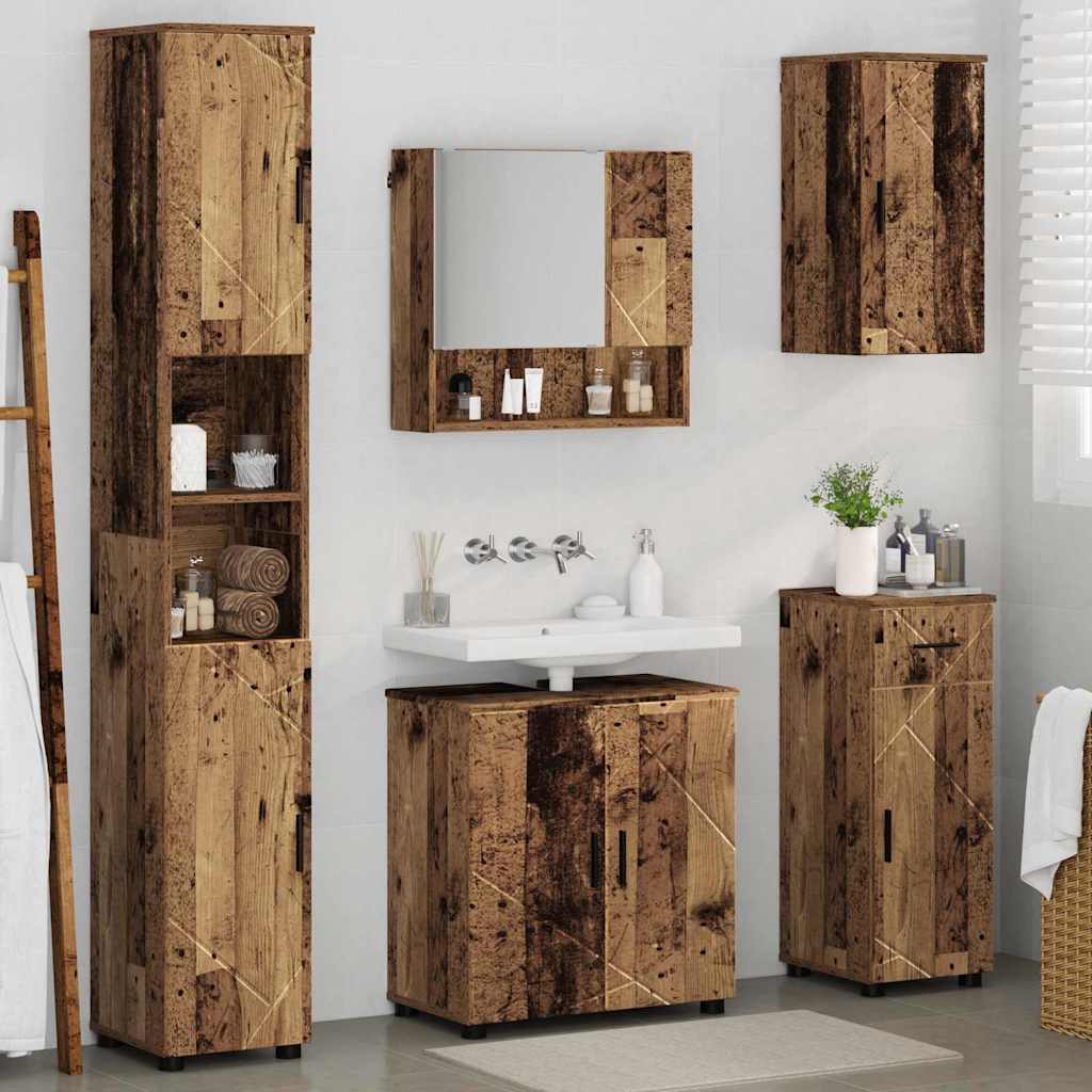 Set namještaja za kupaonicu 5 kom. Staro drvo 61 x 35 x 64 cm