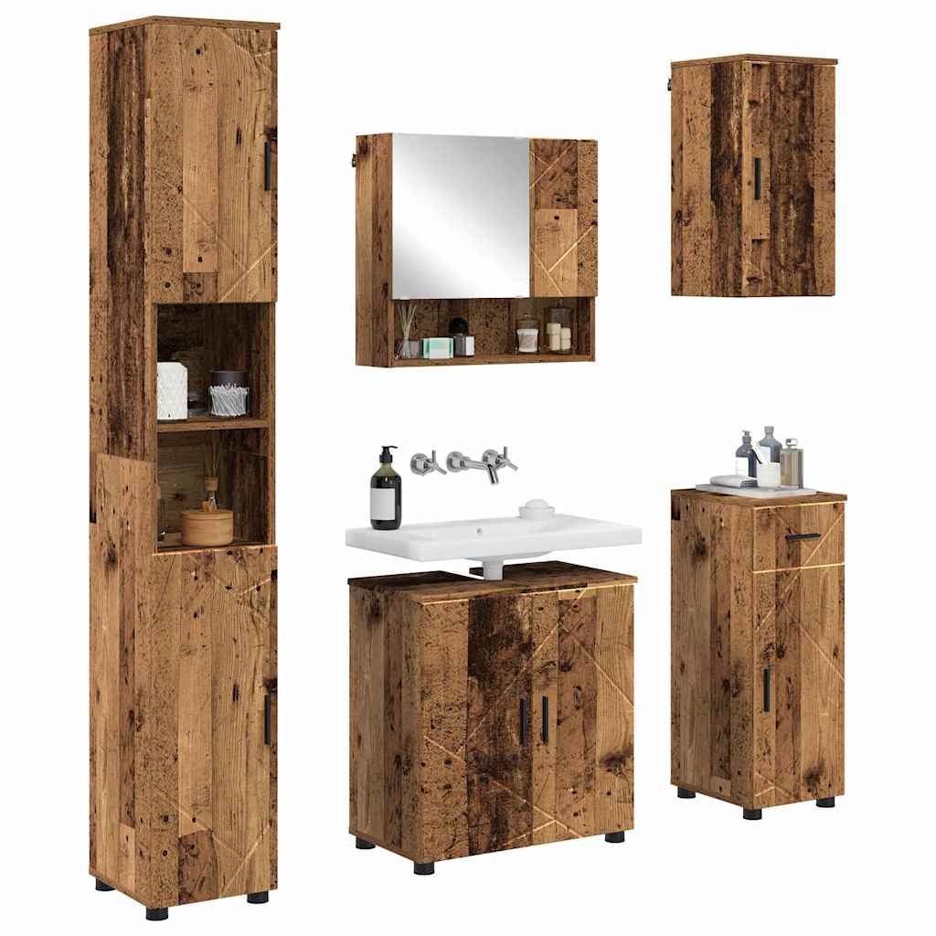 Set namještaja za kupaonicu 5 kom. Staro drvo 61 x 35 x 64 cm