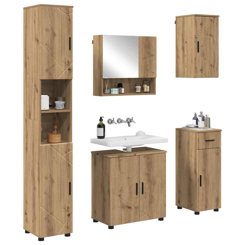 Set namještaja za kupaonicu 5 kom. Umjetnički hrast