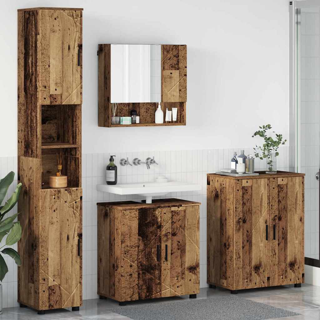 Set namještaja za kupaonicu 4 kom. Staro drvo 61 x 35 x 64 cm