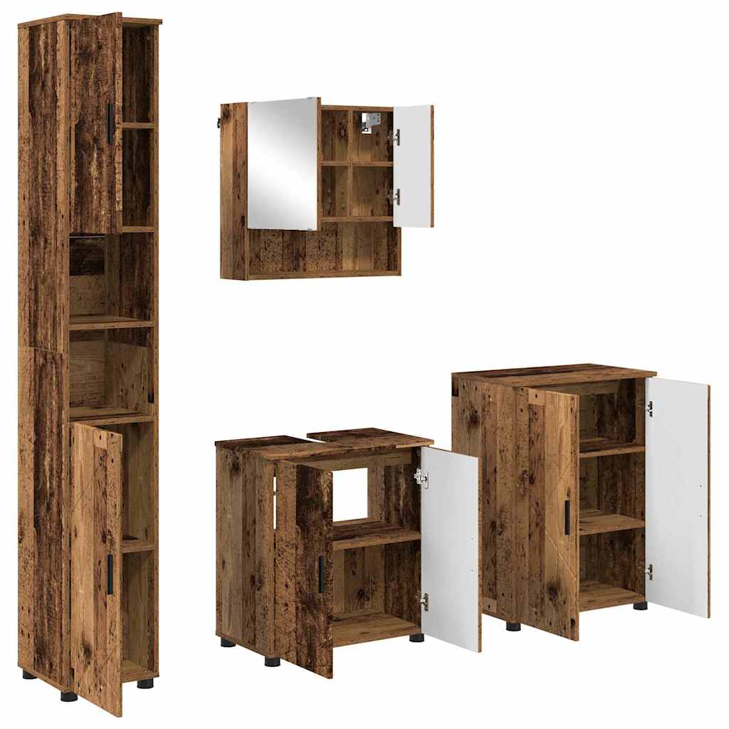 Set namještaja za kupaonicu 4 kom. Staro drvo 61 x 35 x 64 cm