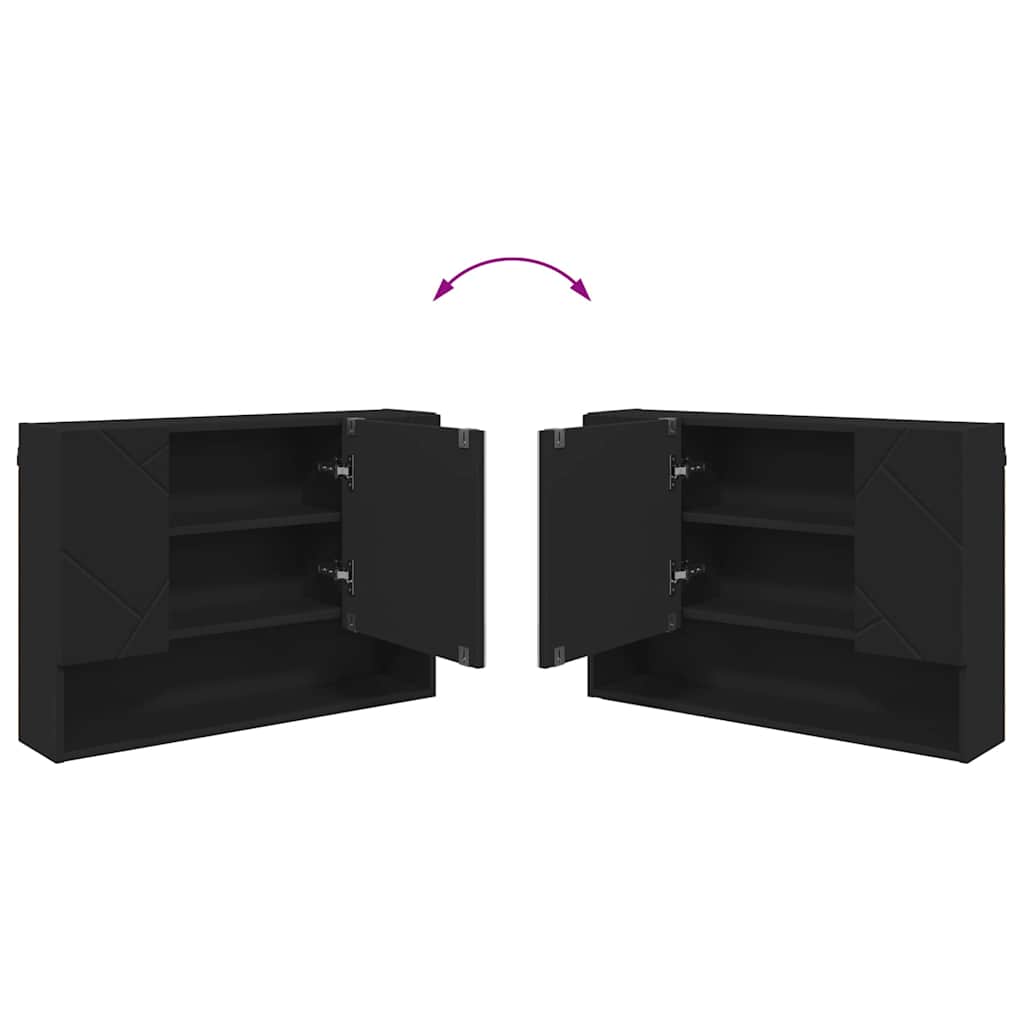 Set namještaja za kupaonicu 2 kom. Crna 76,5 x 35 x 64 cm