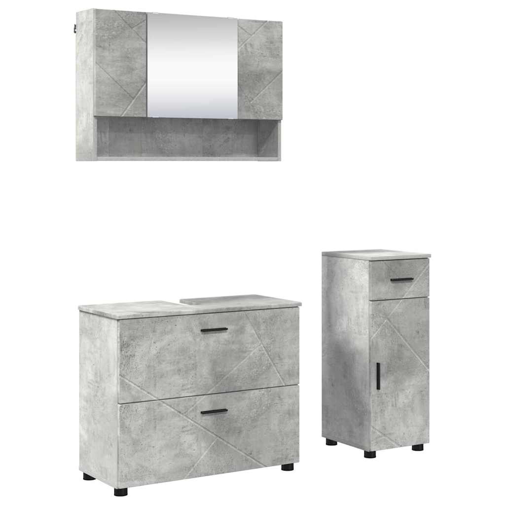 Set namještaja za kupaonicu 3 kom. Betonski sivi