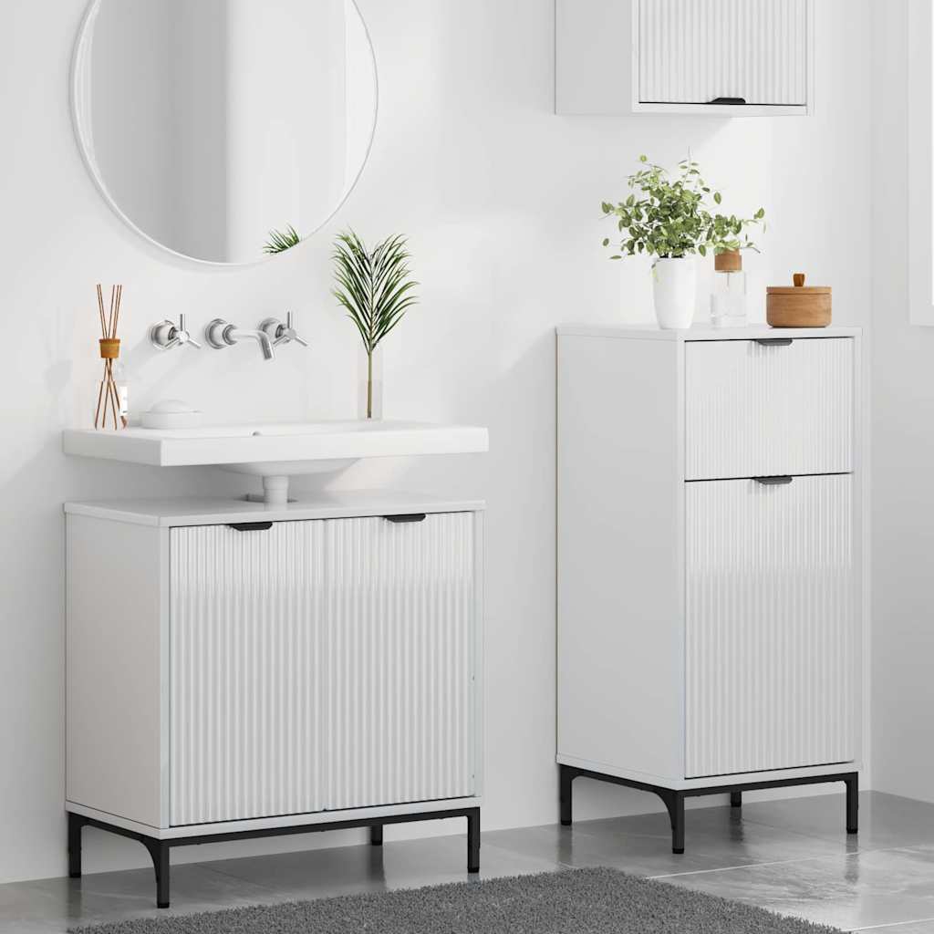 Set namještaja za kupaonicu s ladicama 2 pcs Visoki sjaj bijela