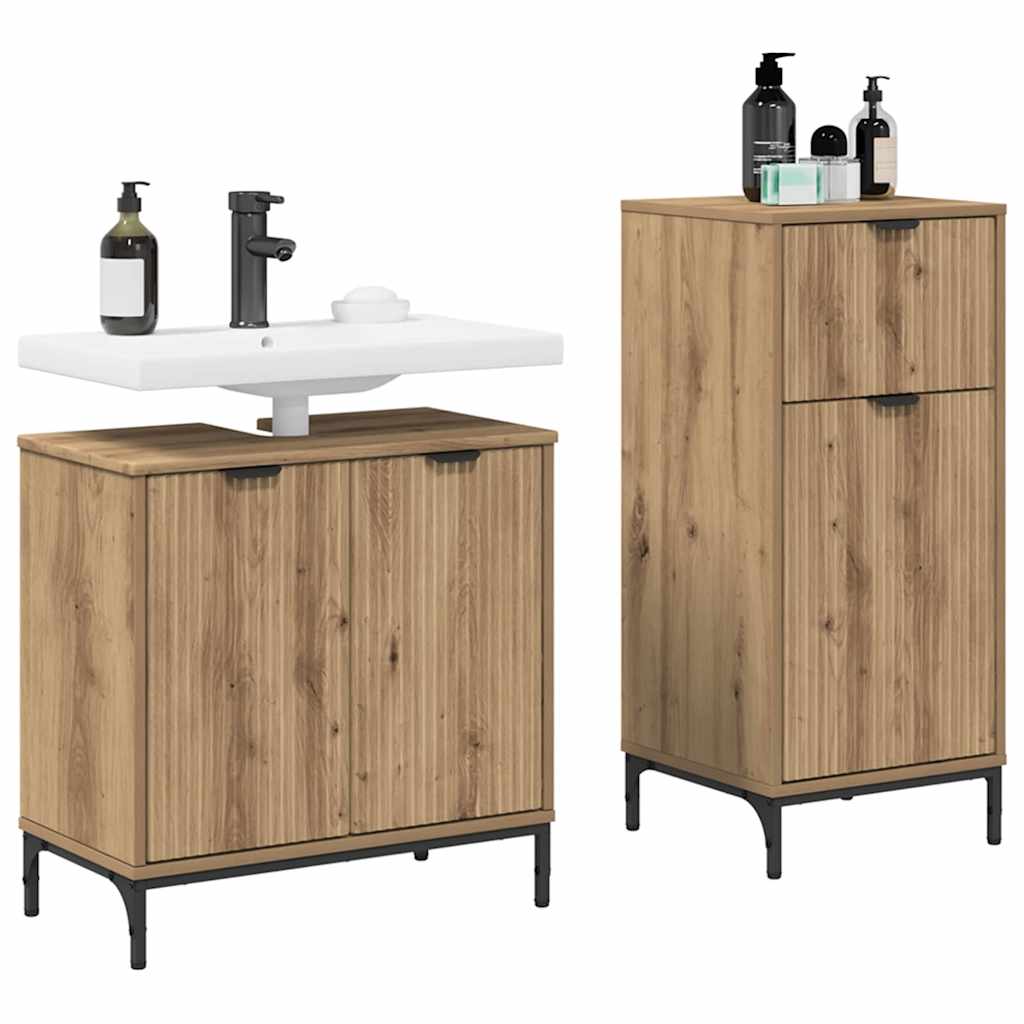 Set namještaja za kupaonicu s ladicama 2 pcs Umjetnički hrast