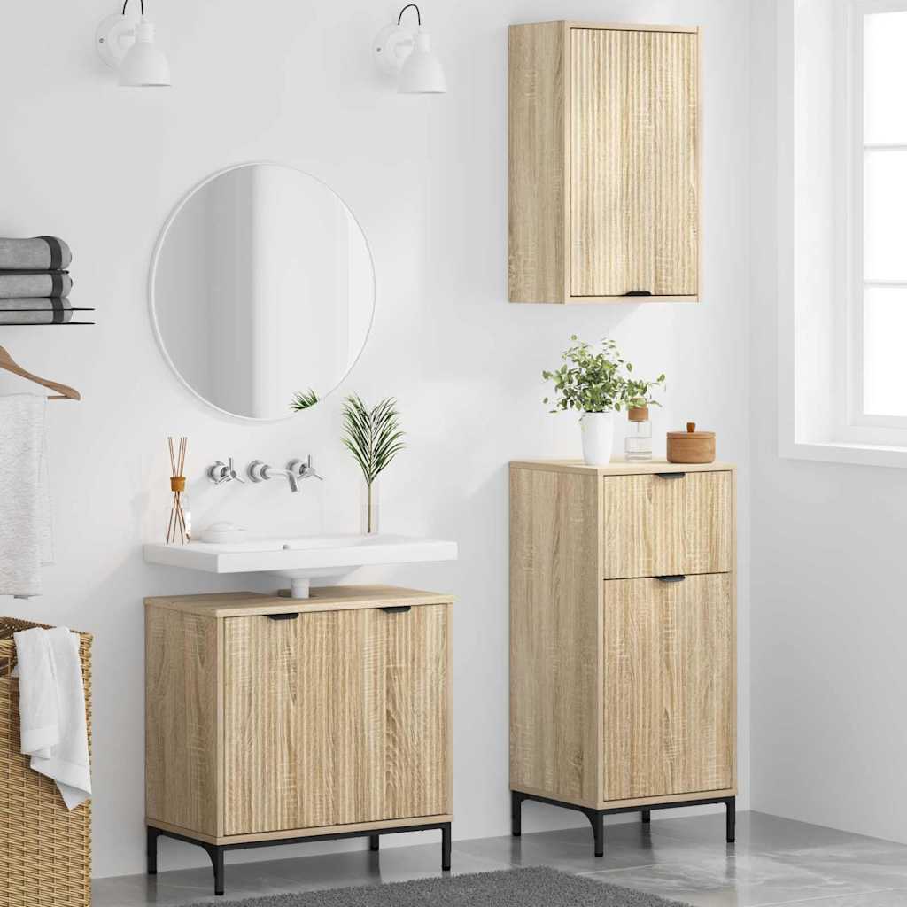 Set namještaja za kupaonicu s ladicama Zidne 3 pcs sonoma hrast