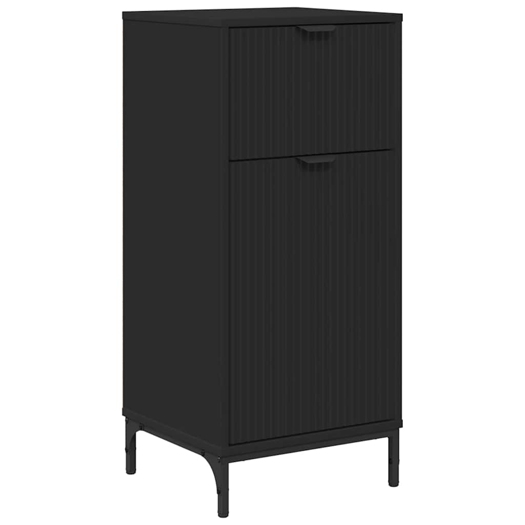 Set namještaja za kupaonicu Zidne Crna Inženjersko drvo, Metal