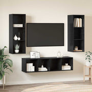 Set TV komoda Zidne 3 pcs Crni hrast Konstruirano drvo
