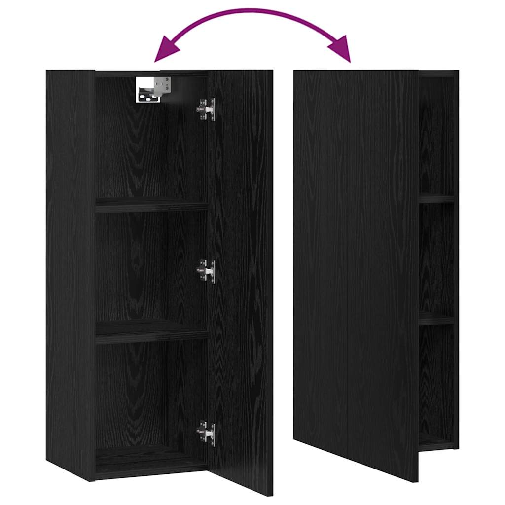 Set TV komoda Zidne 8 pcs Crni hrast Konstruirano drvo