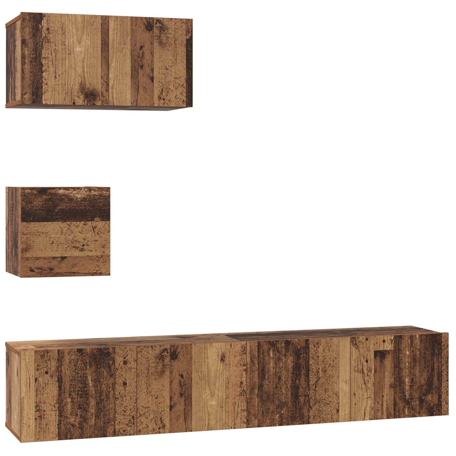 Set TV komoda Zidne 3 pcs Staro drvo Konstruirano drvo
