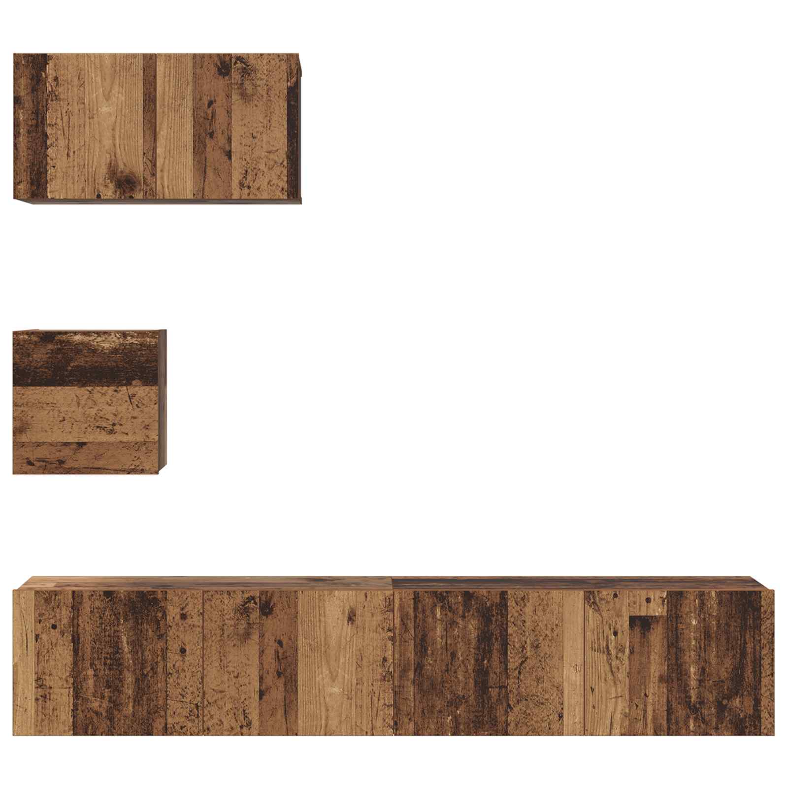 Set TV komoda Zidne 3 pcs Staro drvo Konstruirano drvo