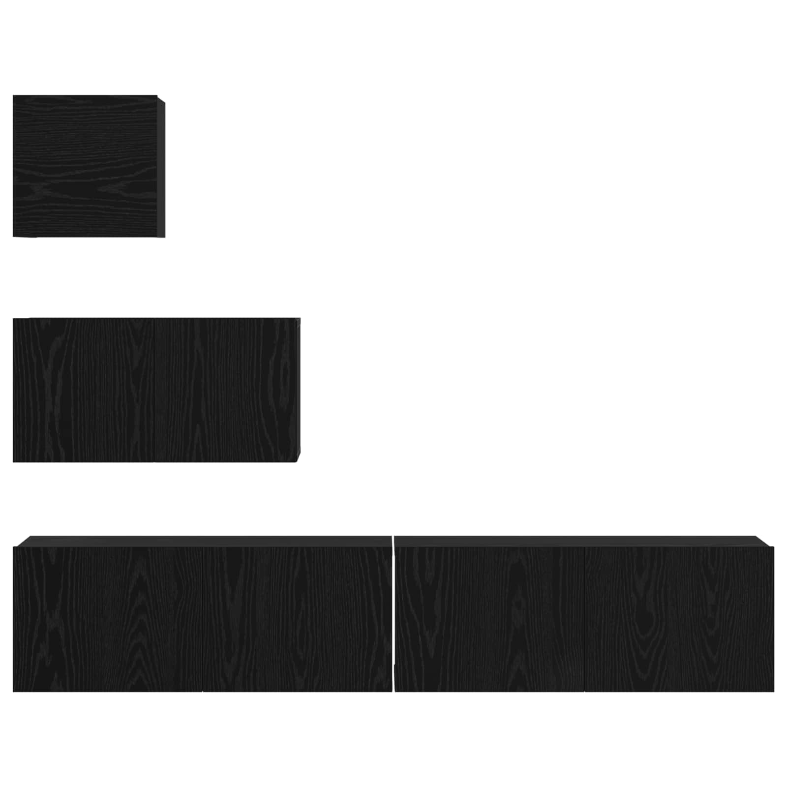 Set TV komoda Zidne 3 pcs Crni hrast Konstruirano drvo