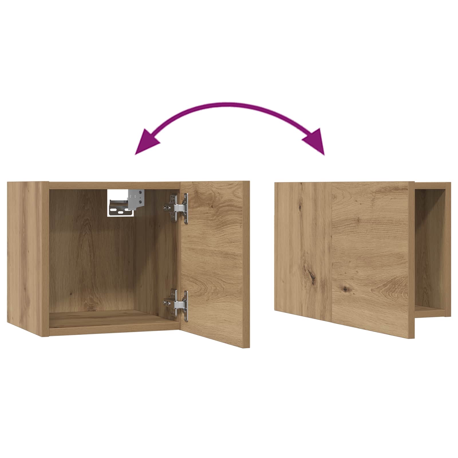Set TV komoda Zidne 3 pcs Umjetnički hrast Konstruirano drvo
