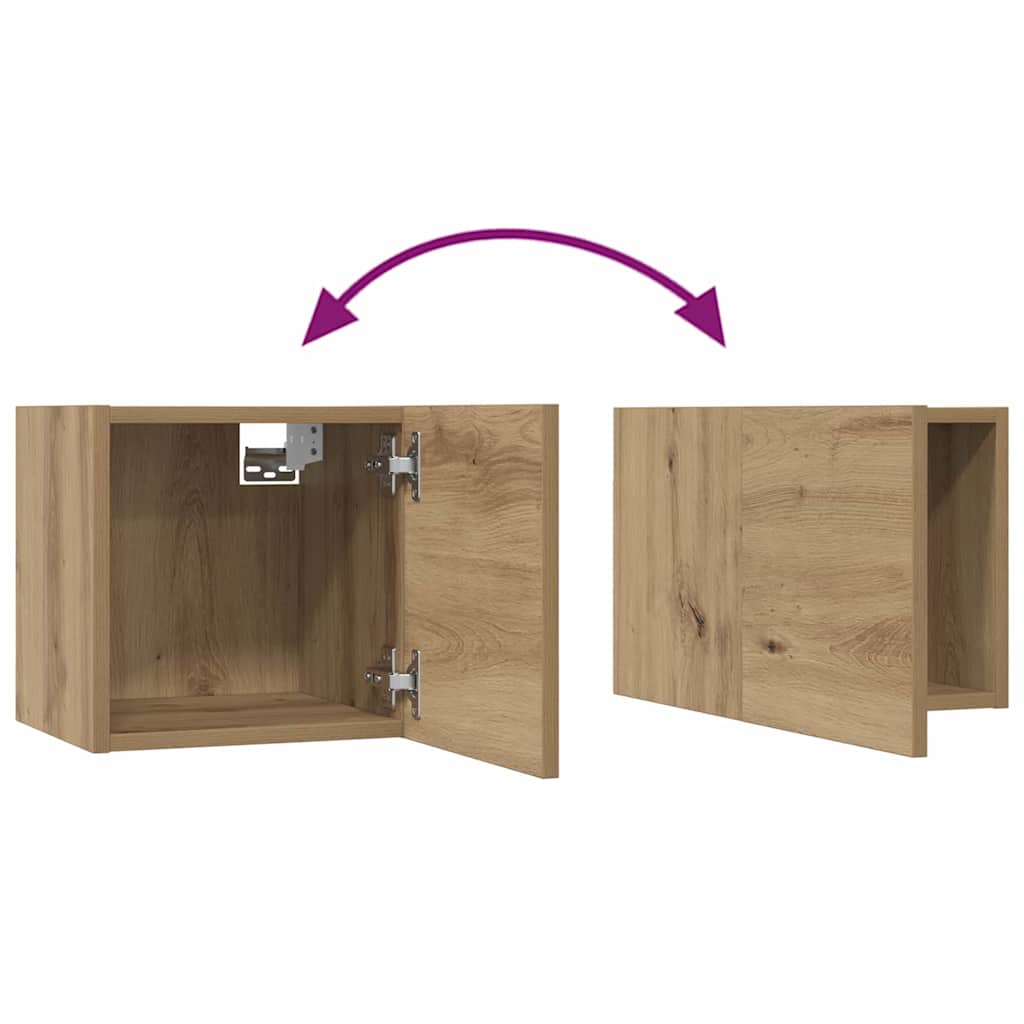 Set TV komoda Zidne 6 pcs Umjetnički hrast Konstruirano drvo