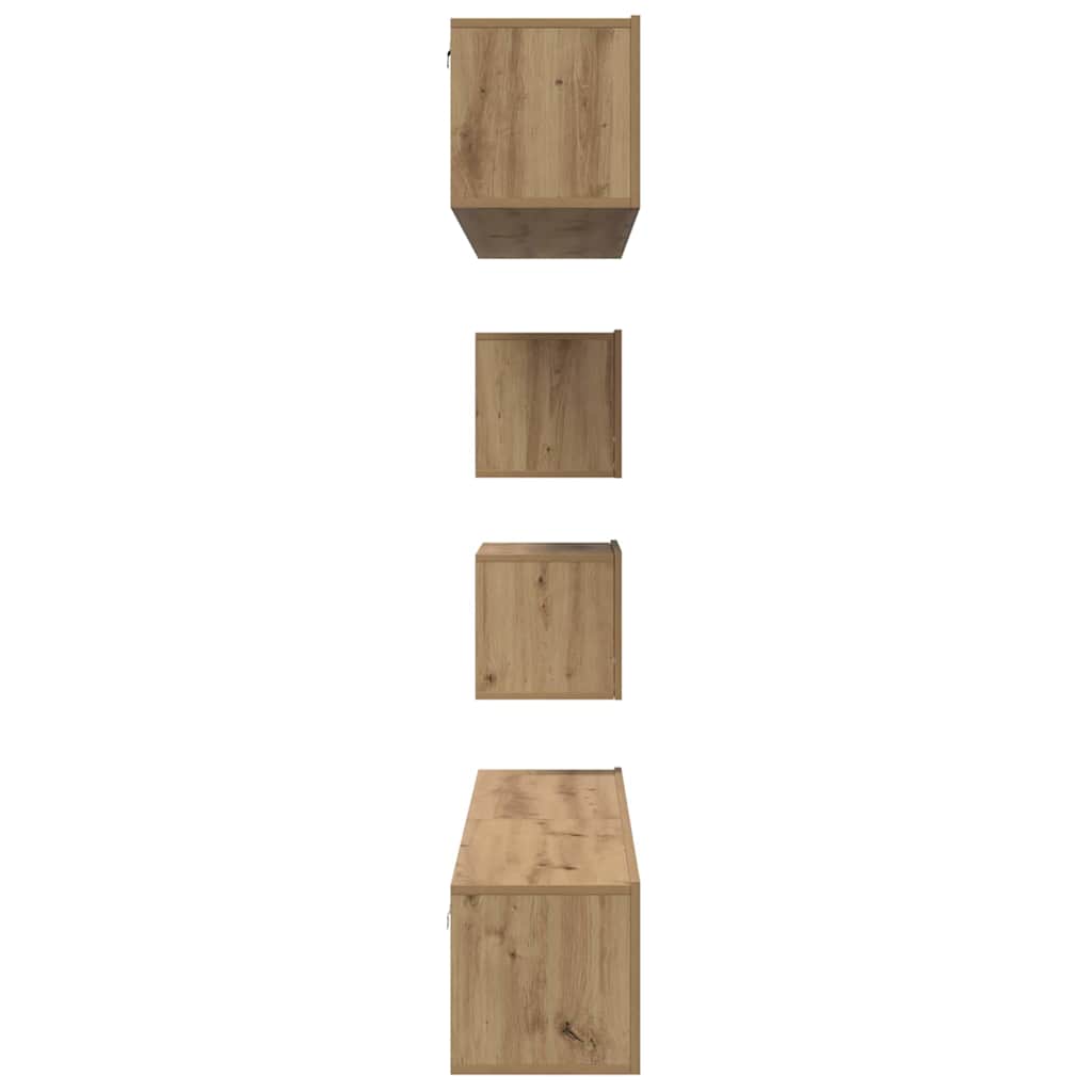 Set TV komoda Zidne 6 pcs Umjetnički hrast Konstruirano drvo