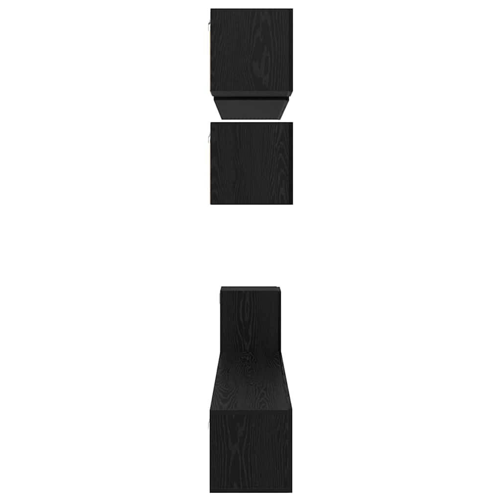 Set TV komoda Zidne 8 pcs Crni hrast Konstruirano drvo