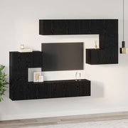 Set TV komoda 8 kom. Crni hrast Konstruirano drvo Crna 80 x 30 x 30 cm
