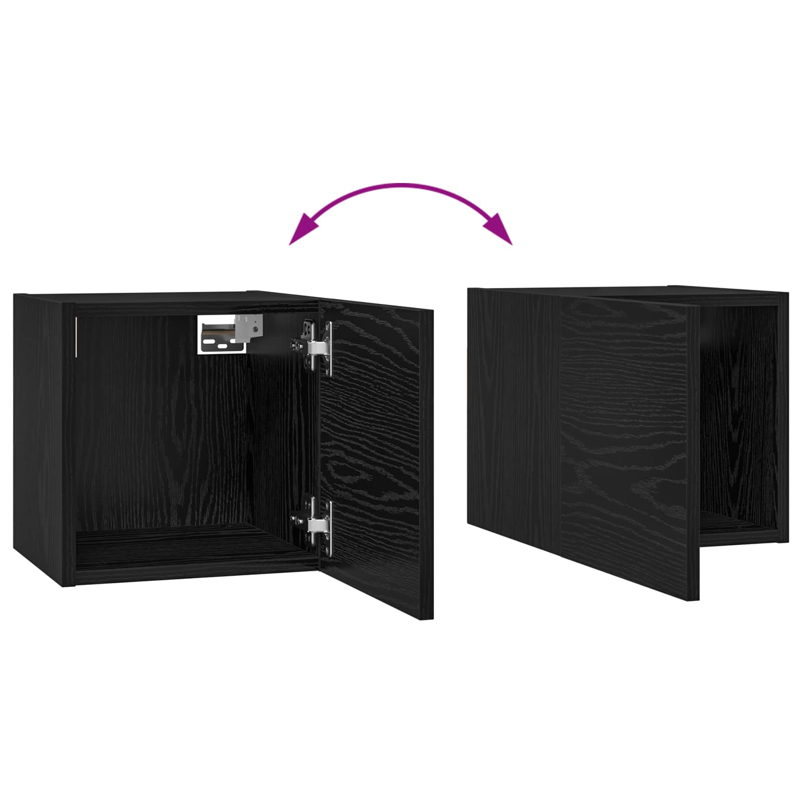 Set TV komoda Zidne 8 pcs Crni hrast Konstruirano drvo
