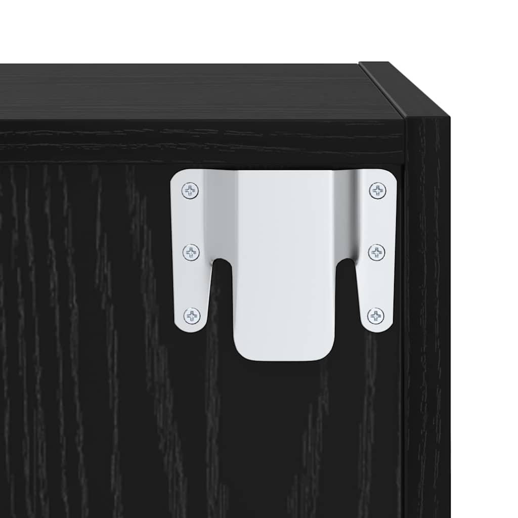 Set TV komoda Zidne 4 pcs Crni hrast Konstruirano drvo