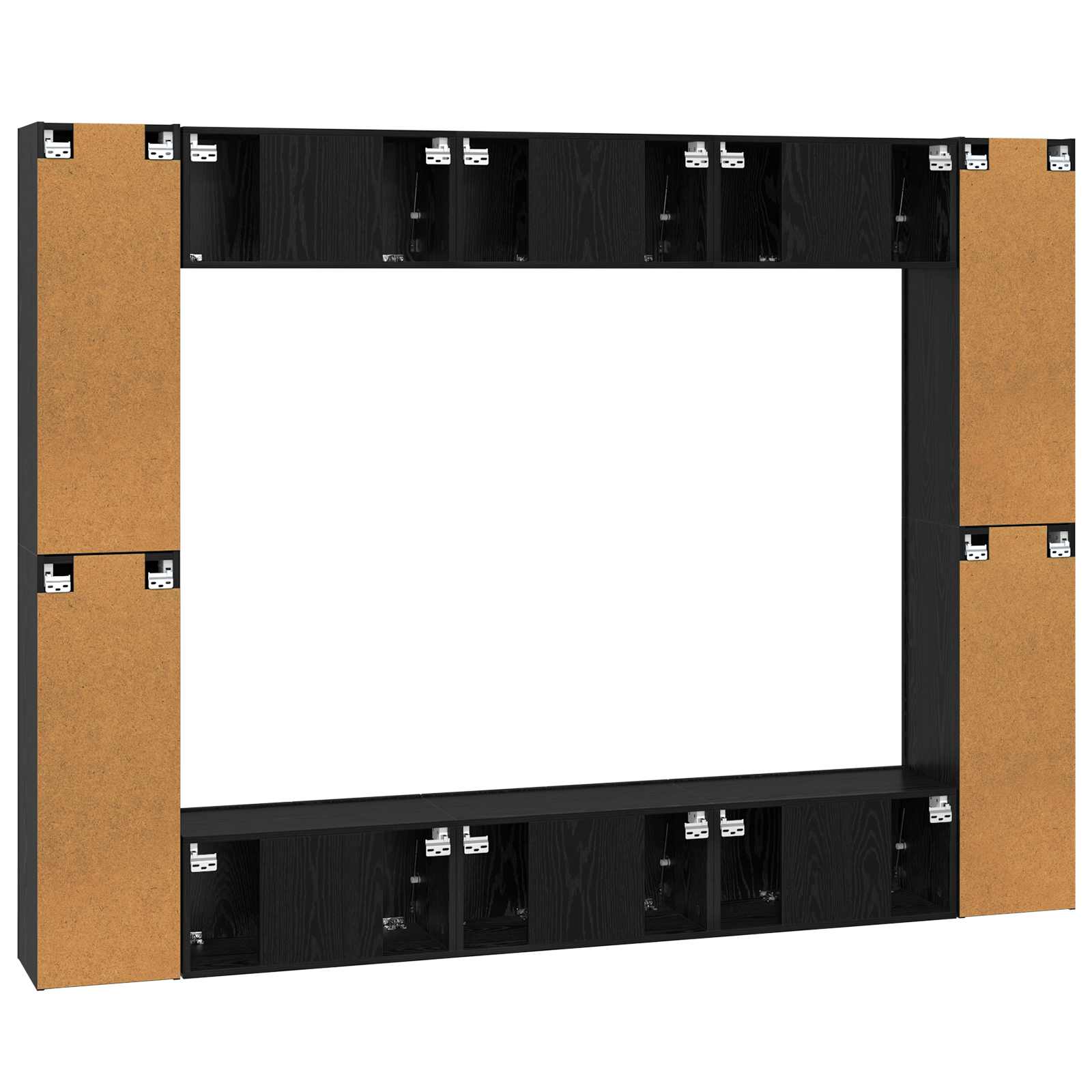 Set TV komoda Zidne 10 pcs Crni hrast 30,5 x 30 x 90 cm