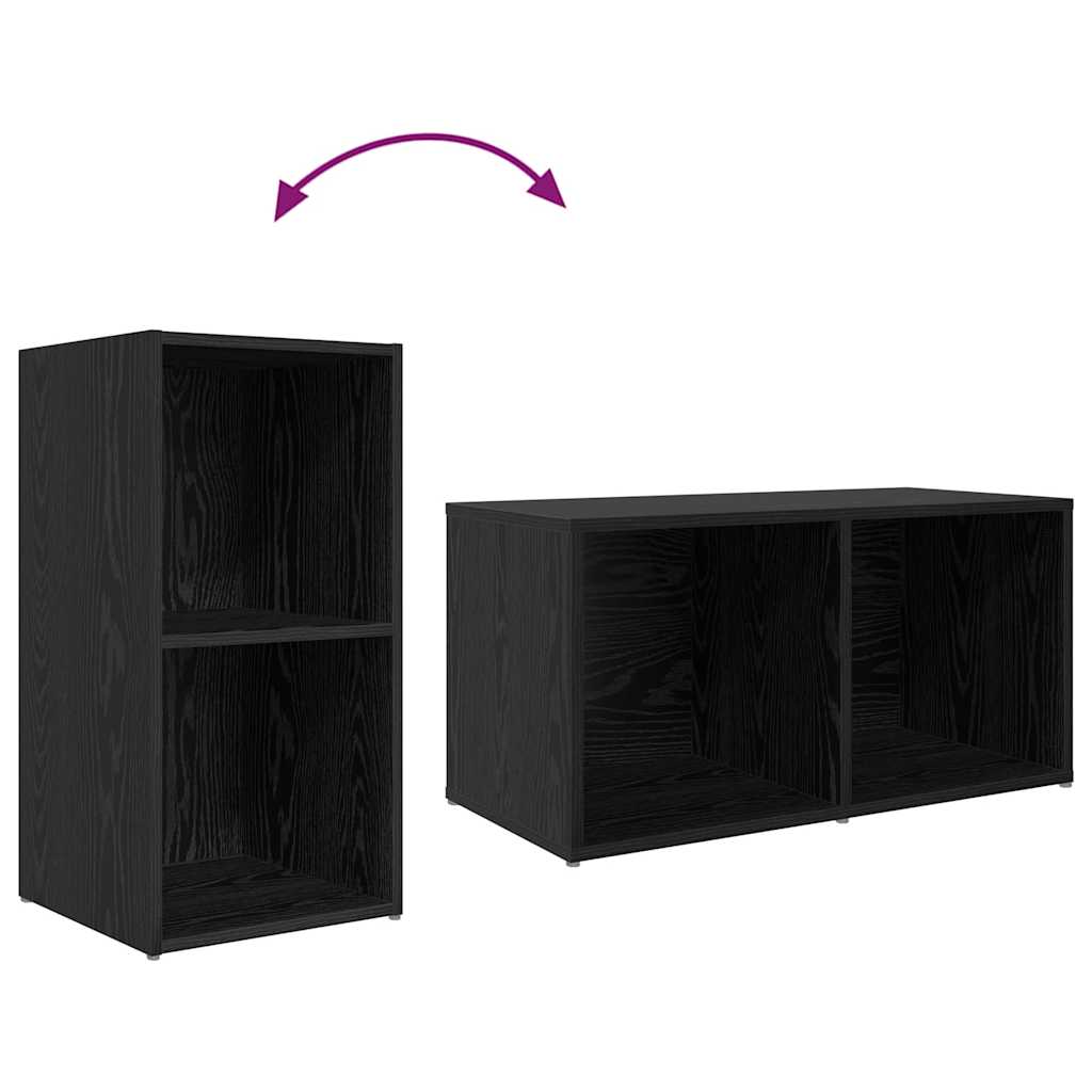 Set TV komoda Zidne 3 pcs Crna Konstruirano drvo