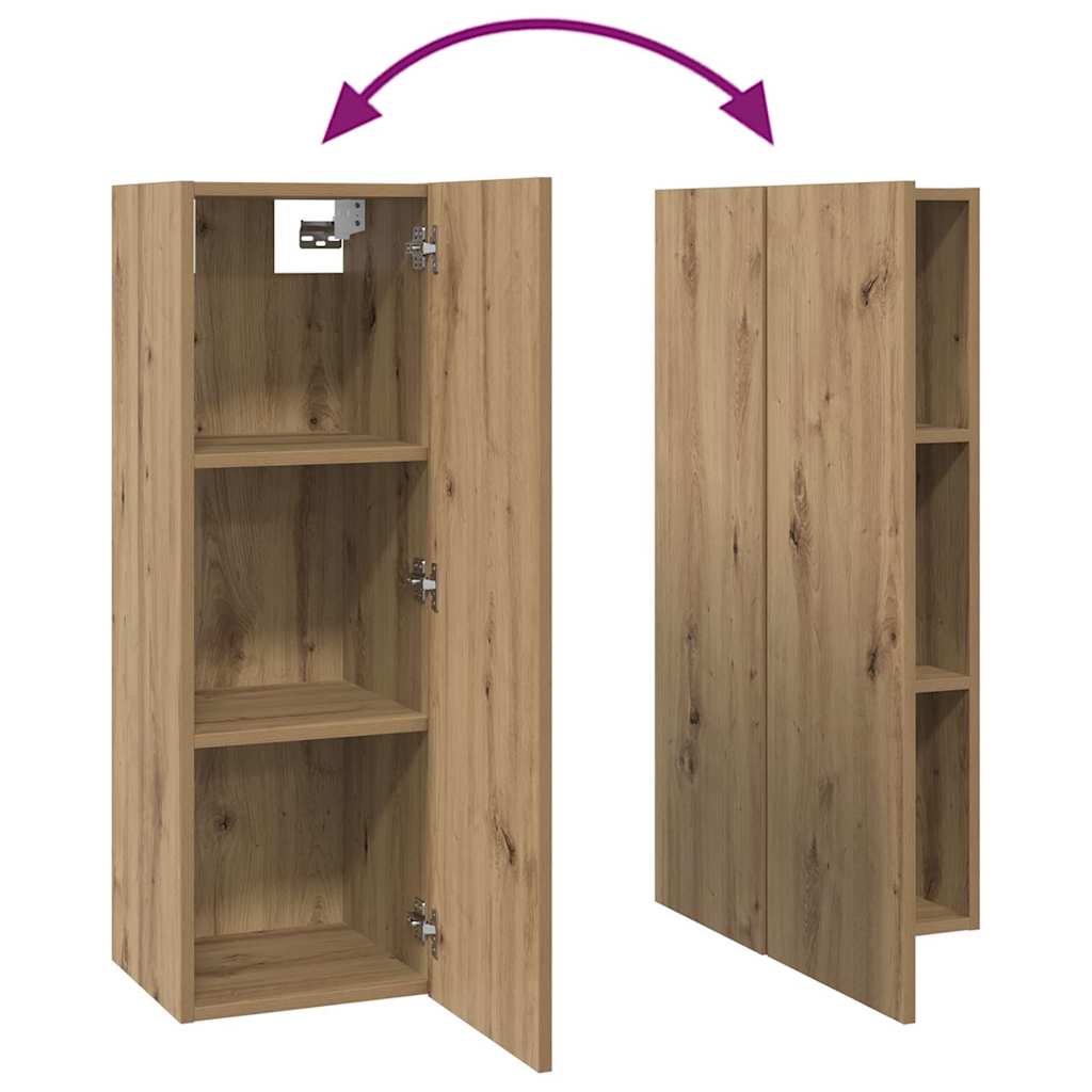 Set TV komoda Zidne 4 pcs Umjetnički hrast Konstruirano drvo