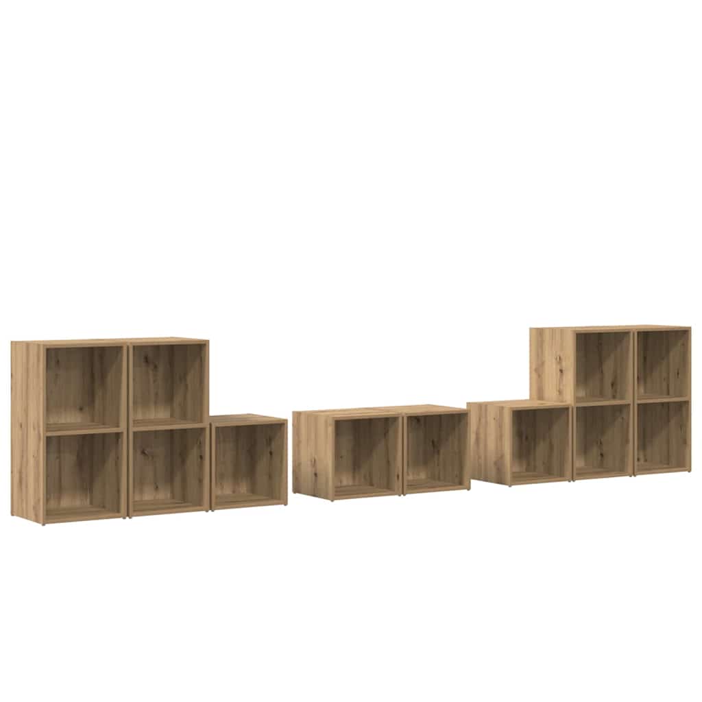 Set TV stalka Zidne 8 pcs Umjetnički hrast Konstruirano drvo