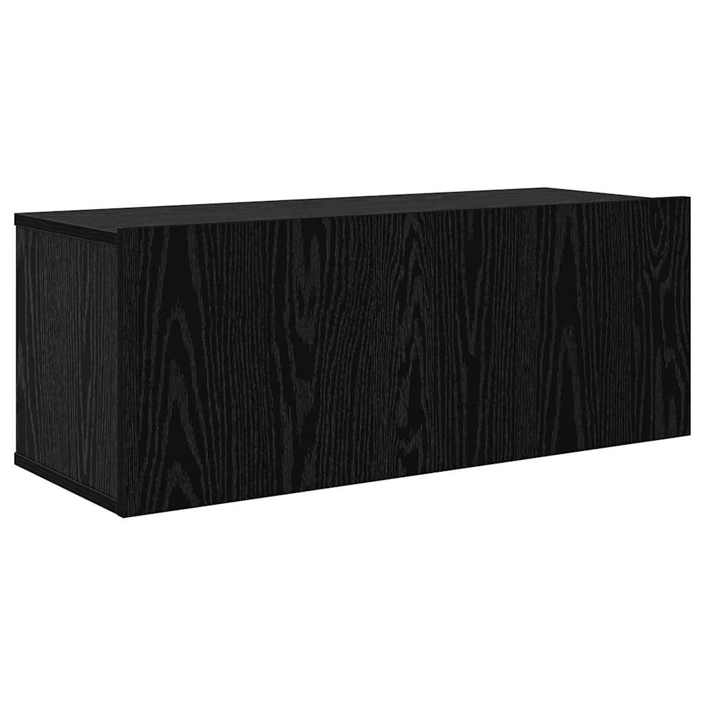 Set TV komoda Zidne 8 pcs Crni hrast Konstruirano drvo