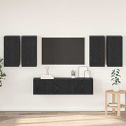 Set TV komoda 6 kom. Crni hrast Konstruirano drvo
