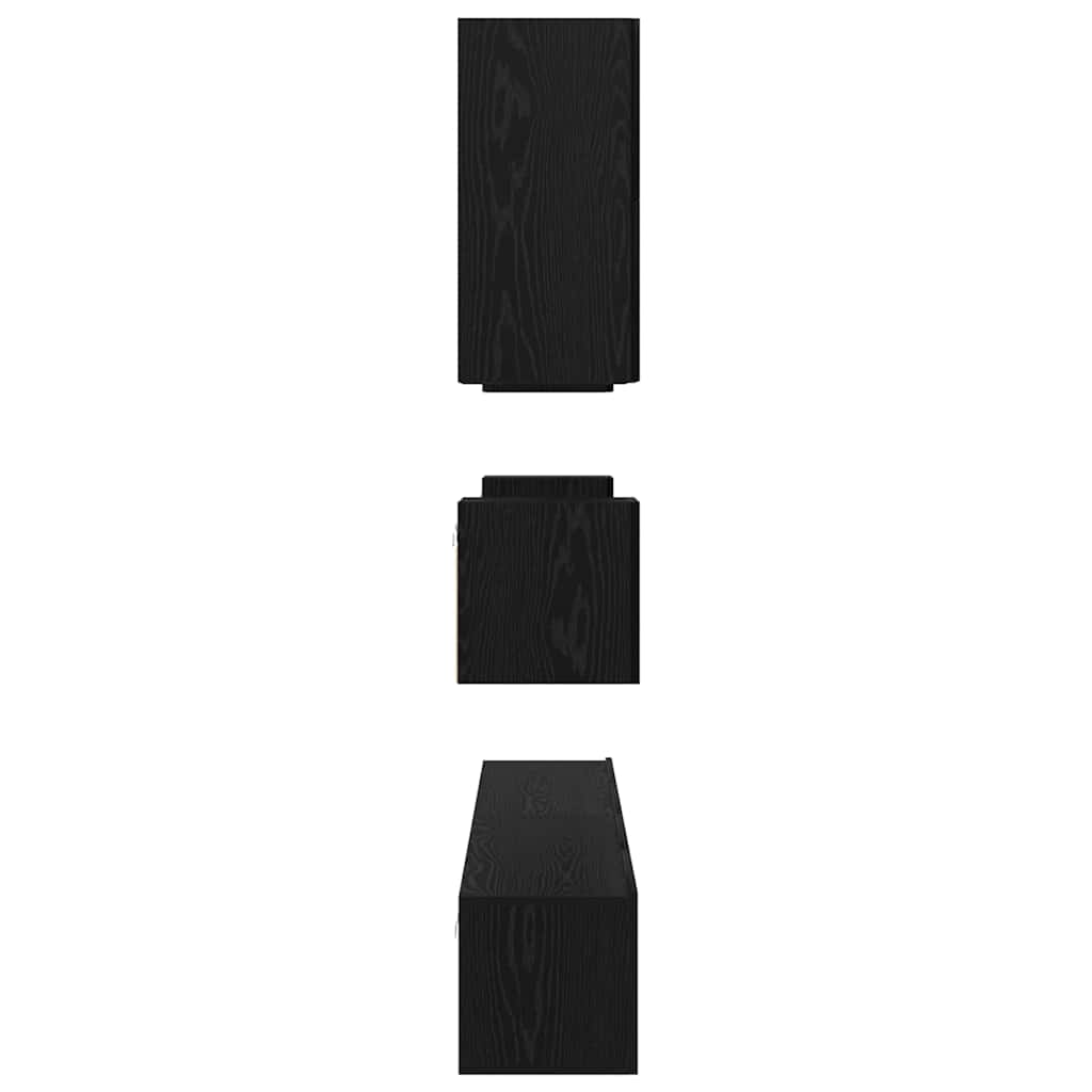 Set TV komoda Zidne 8 pcs Crni hrast Konstruirano drvo