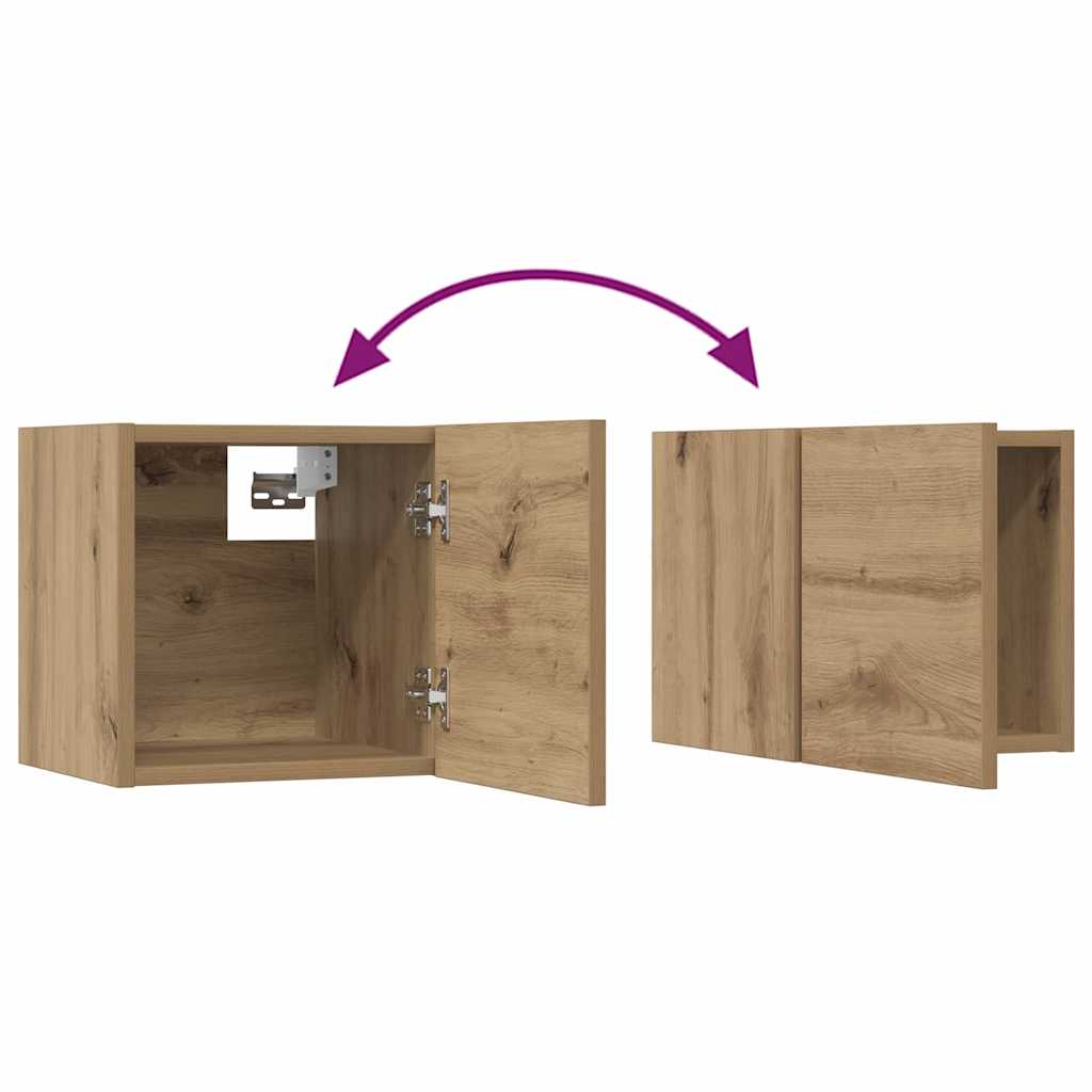 Set TV komoda Zidne 8 pcs Umjetnički hrast Konstruirano drvo