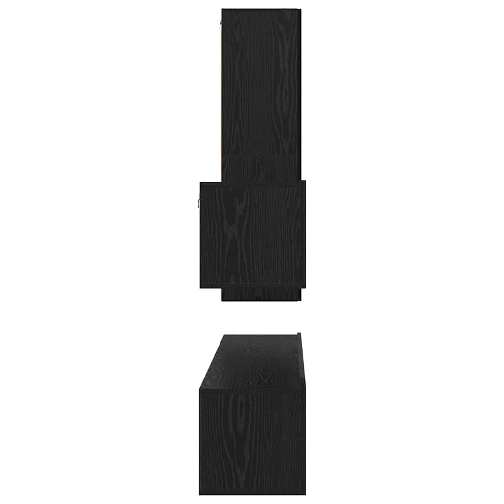 Set TV komoda s ladicama 4 pcs Crni hrast Konstruirano drvo