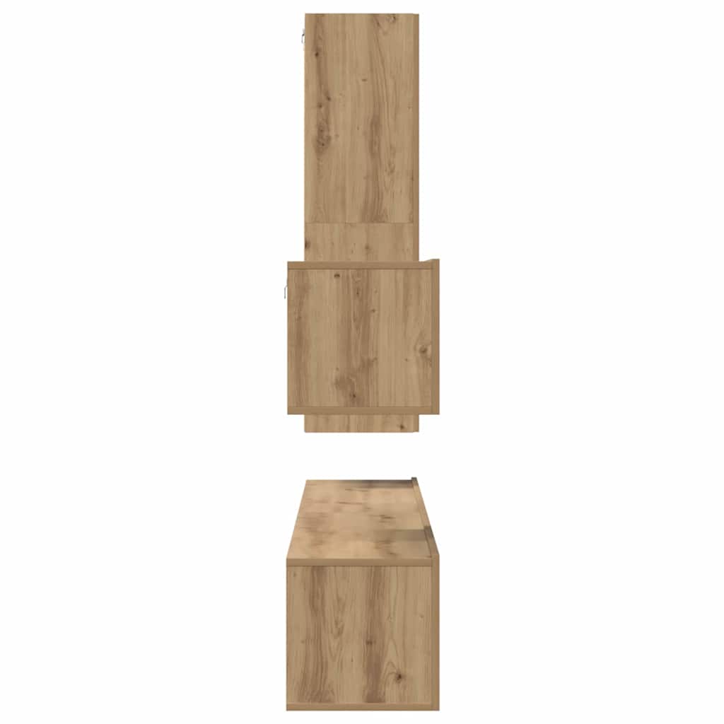 Set TV komoda Zidne 4 pcs Umjetnički hrast Konstruirano drvo