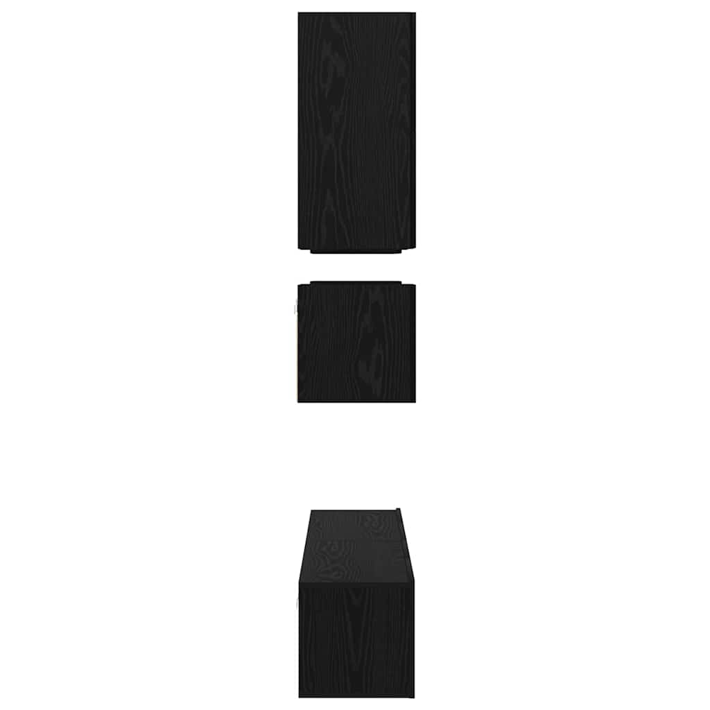 Set TV komoda Zidne 8 pcs Crni hrast Konstruirano drvo