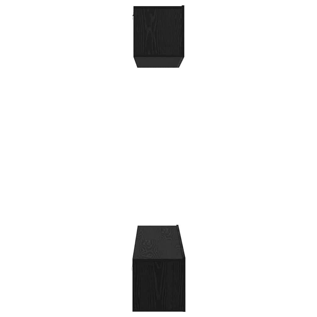 Set TV komoda Zidne 4 pcs Crni hrast Konstruirano drvo