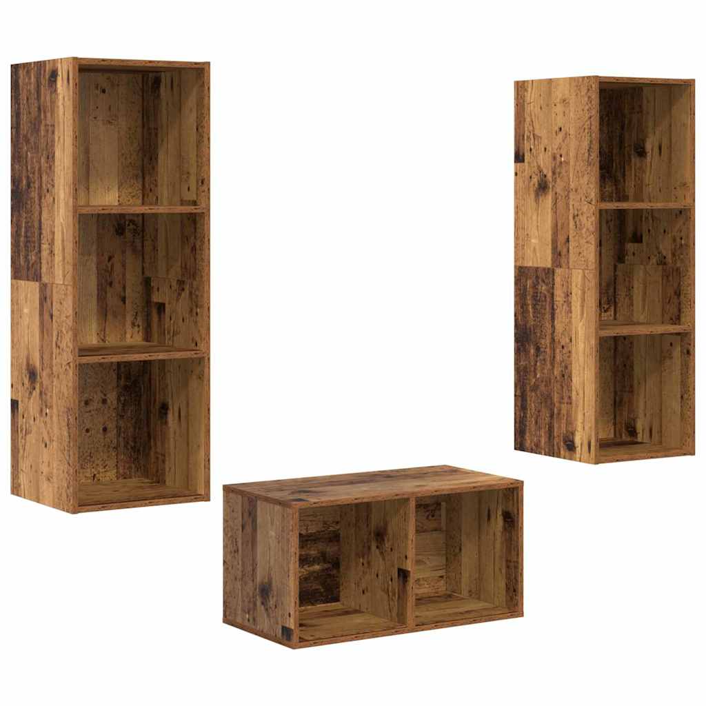 Set TV komoda Staro drvo 37 x 37 x 107 cm Konstruirano drvo