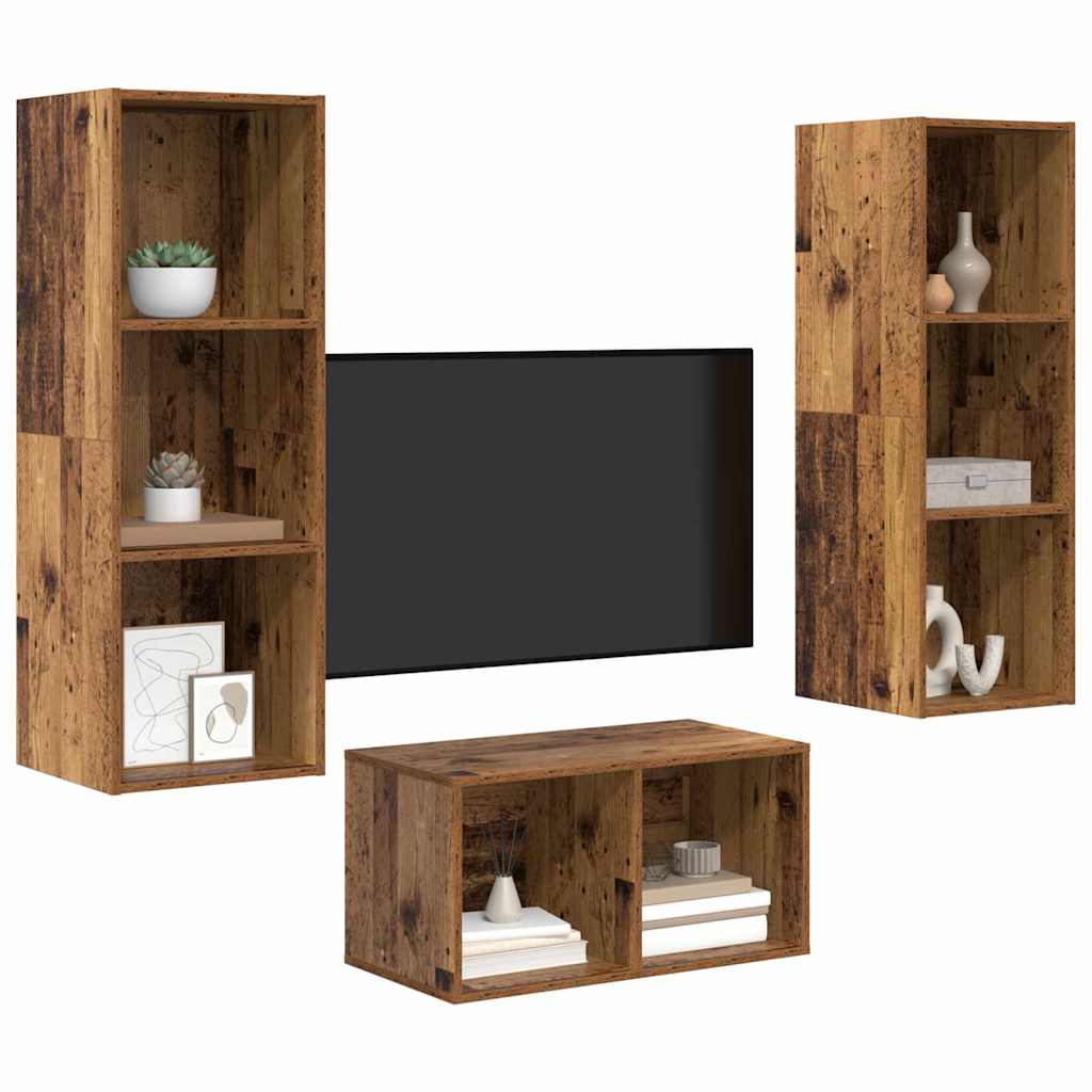 Set TV komoda Staro drvo 37 x 37 x 107 cm Konstruirano drvo