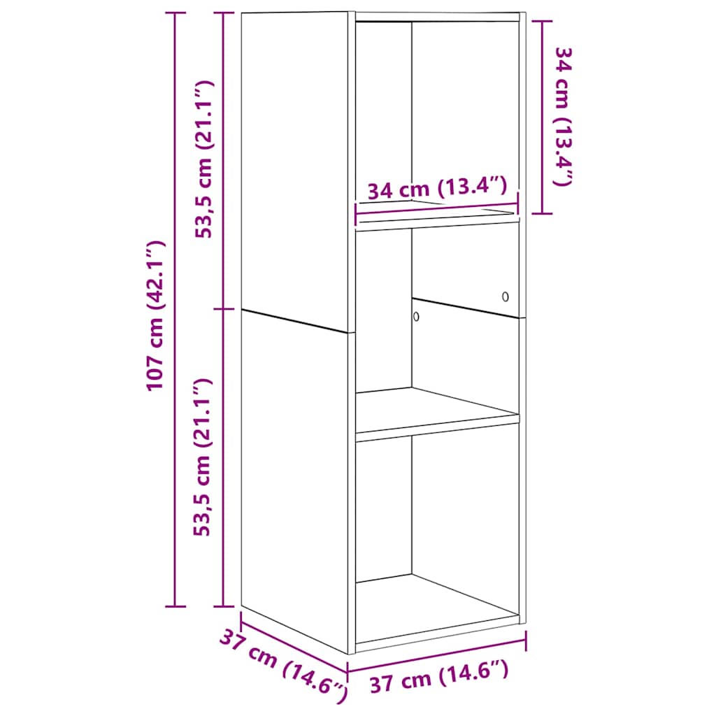 Set TV komoda Staro drvo 37 x 37 x 107 cm Konstruirano drvo