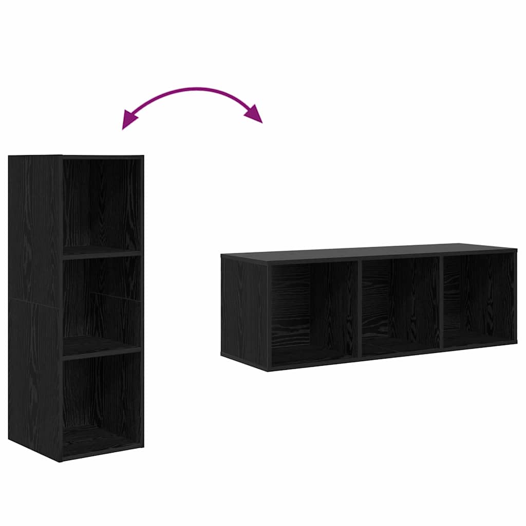 Set TV komoda Crni hrast 37 x 37 x 107 cm Konstruirano drvo