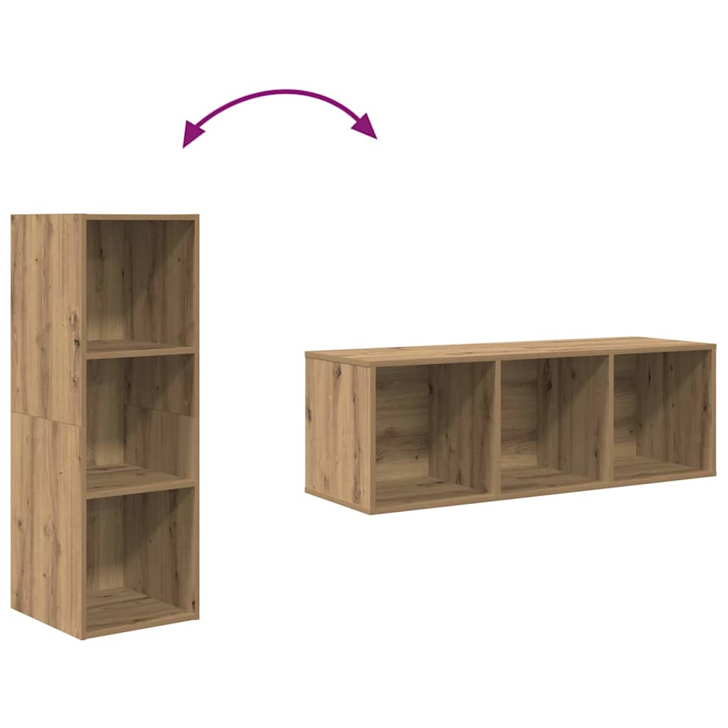 Set TV komoda Zidne 3 pcs Umjetnički hrast Konstruirano drvo