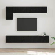 Set TV komoda 5 kom. Crni hrast Konstruirano drvo