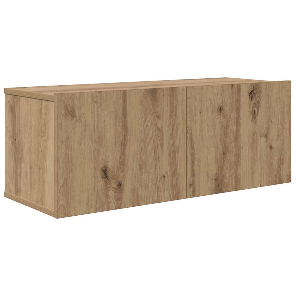 Set TV komoda Zidne 7 pcs Umjetnički hrast Konstruirano drvo