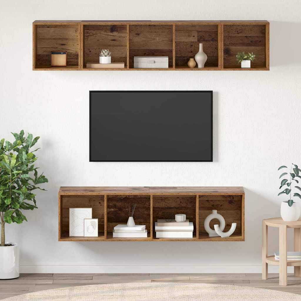 Set TV komoda 4 kom. Staro drvo Konstruirano drvo