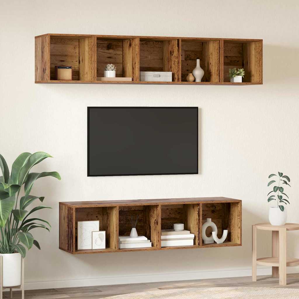 Set TV komoda 4 kom. Staro drvo Konstruirano drvo