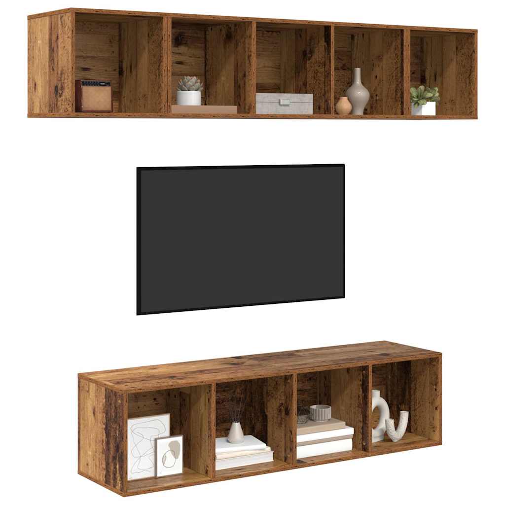 Set TV komoda 4 kom. Staro drvo Konstruirano drvo